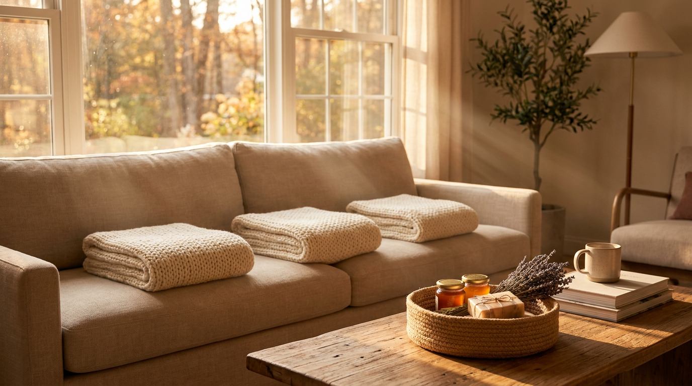 Sunlit reading nook in a vacation rental, suggesting a consistently booked and well-managed property.