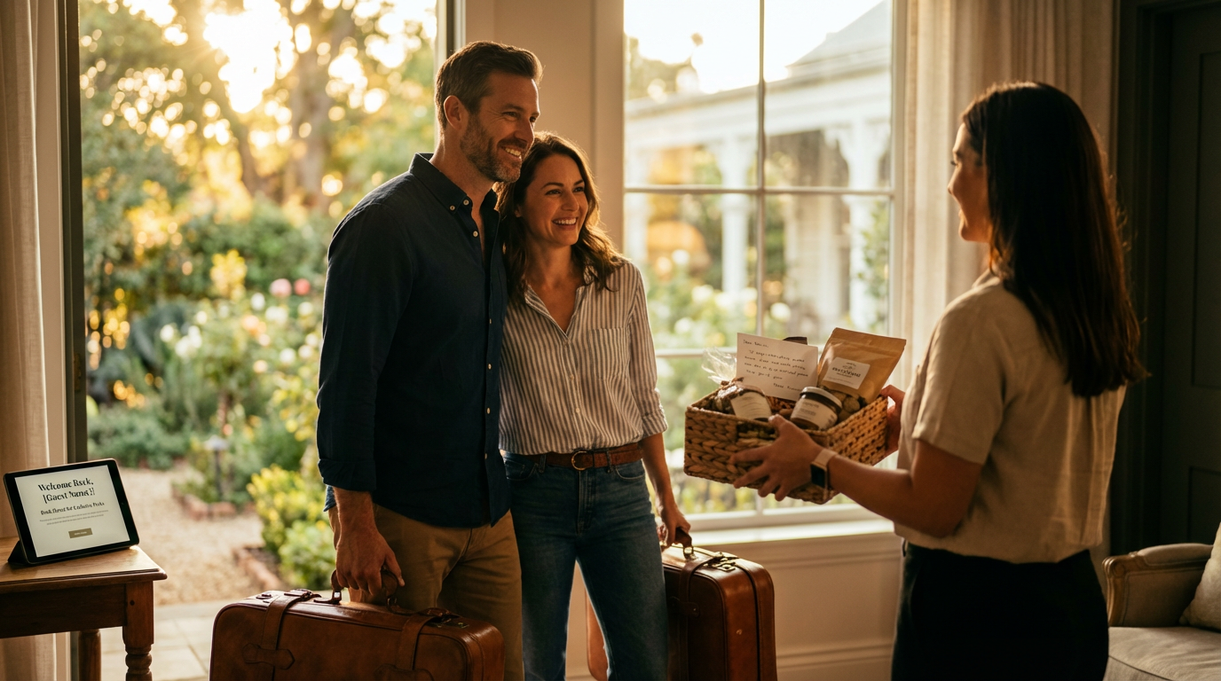 Hero image dla artykułu: OTA Traffic → Direct Bookings: The Repeat-Guest Engine (Without Feeling Salesy)” — Turning platform stays into future direct bookings with simple, guest-friendly touchpoints